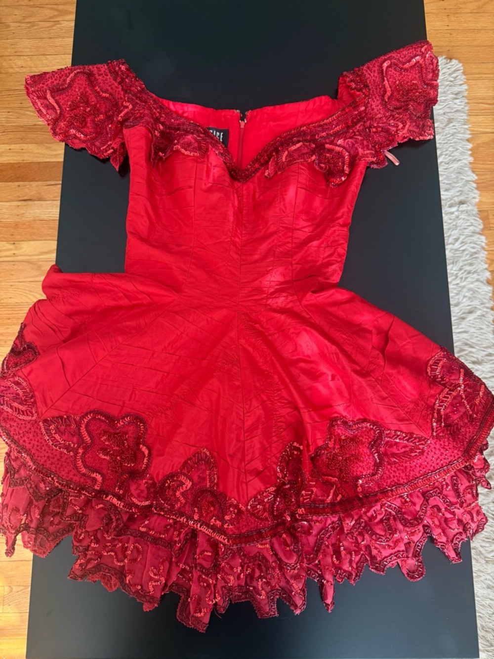 Fabrice Couture Silk Beaded Cocktail Dress